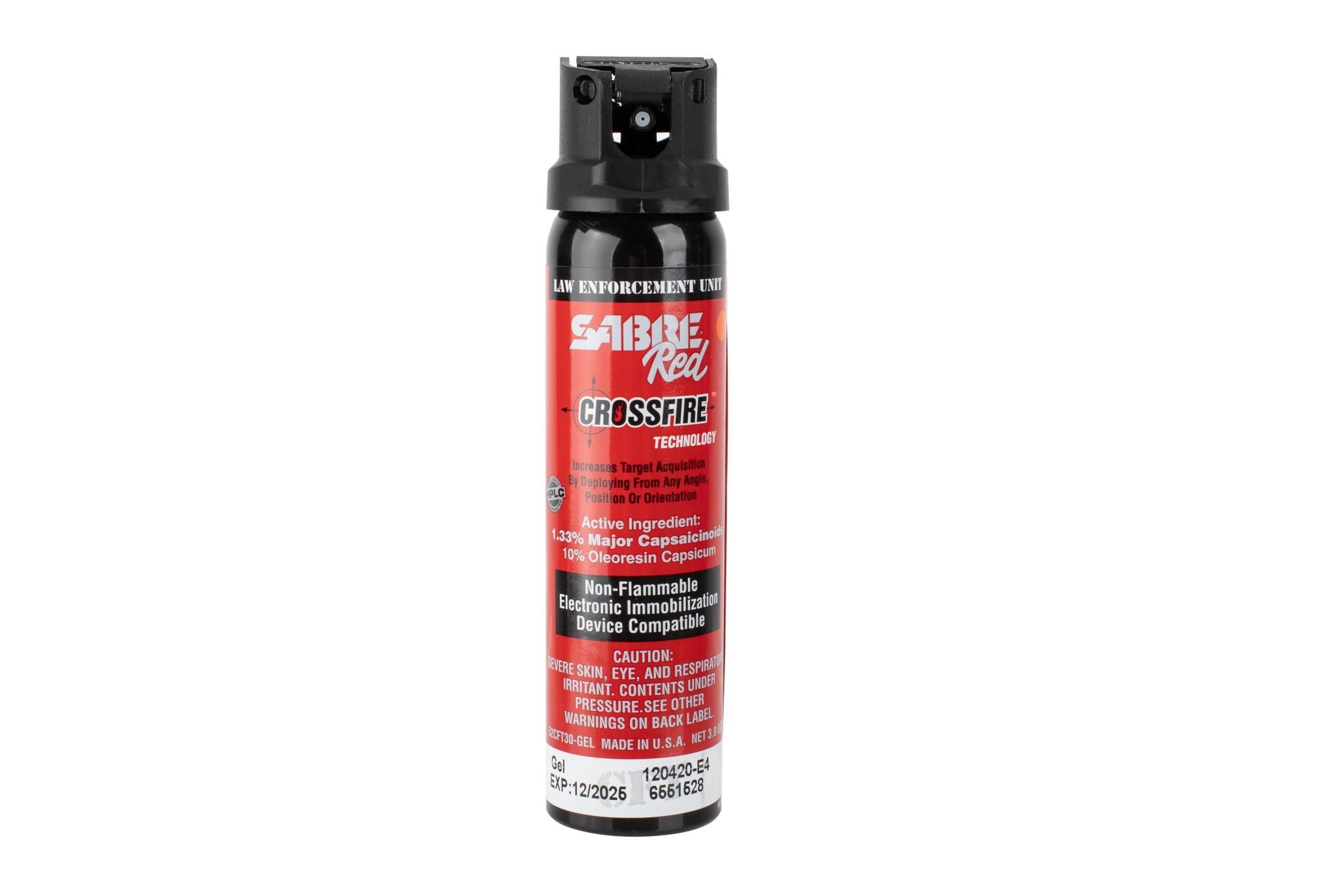 SABRE Red 1.33% MC 3.0oz Crossfire Gel MK-4 - ASTM E3215-19 Certified